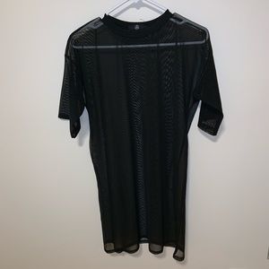 Black mesh oversized t-shirt